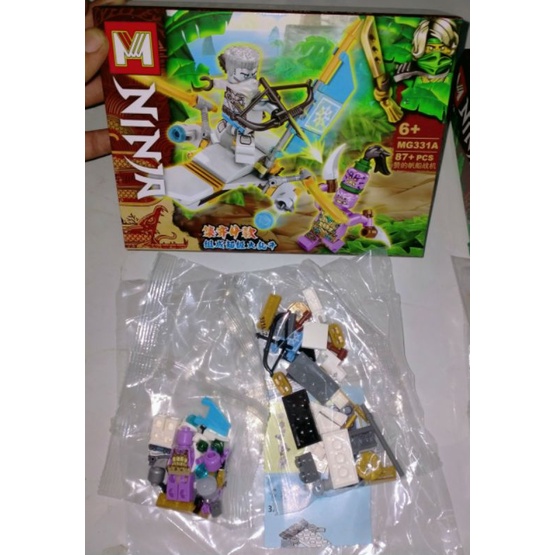 Lắp ráp 1 hộp Ninjago có 2 nhân vật MG331 gần 90 chi tiết bằng nhựa