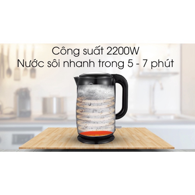 (QUÀ TẶNG HẤP DẪN 0đ)Ấm điện bình đun siêu tốc MIDEA MK-317DB 1.7L chất liệu inox bọc nhựa 2 lớp chống nóng tiết kiệm đi