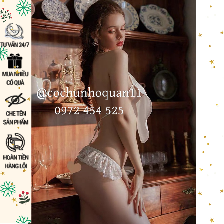 [LL 772] Cosplay mỹ nhân trung hoa - Áo yếm khuy lệch cô gái áo yếm thôn nữ xuyên thấu cosplay sexy