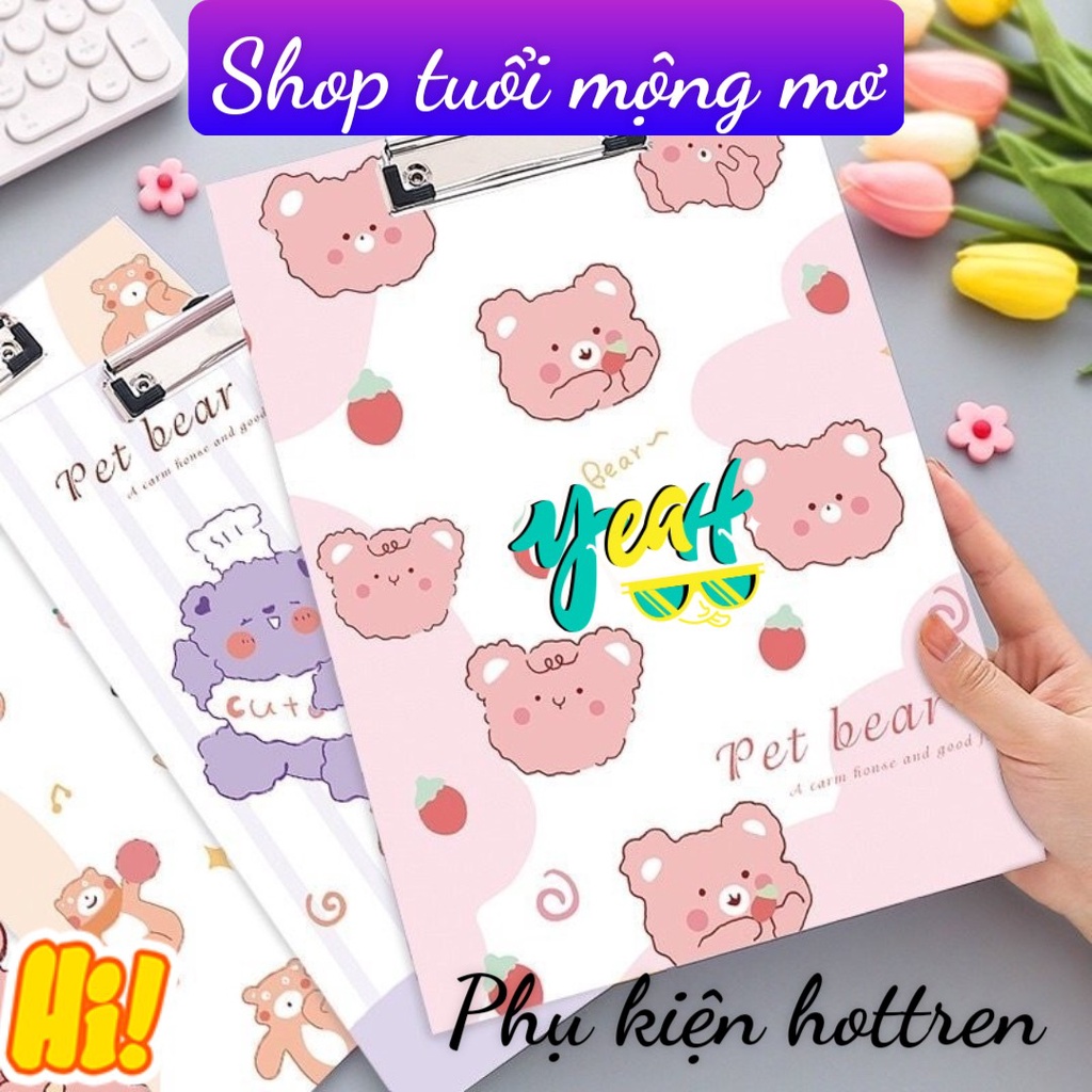 Bìa kẹp hồ sơ khổ A4 bìa cứng in hình dễ thương cho sinh viên văn phòng, bìa trình ký, bảng kẹp giấy a4
