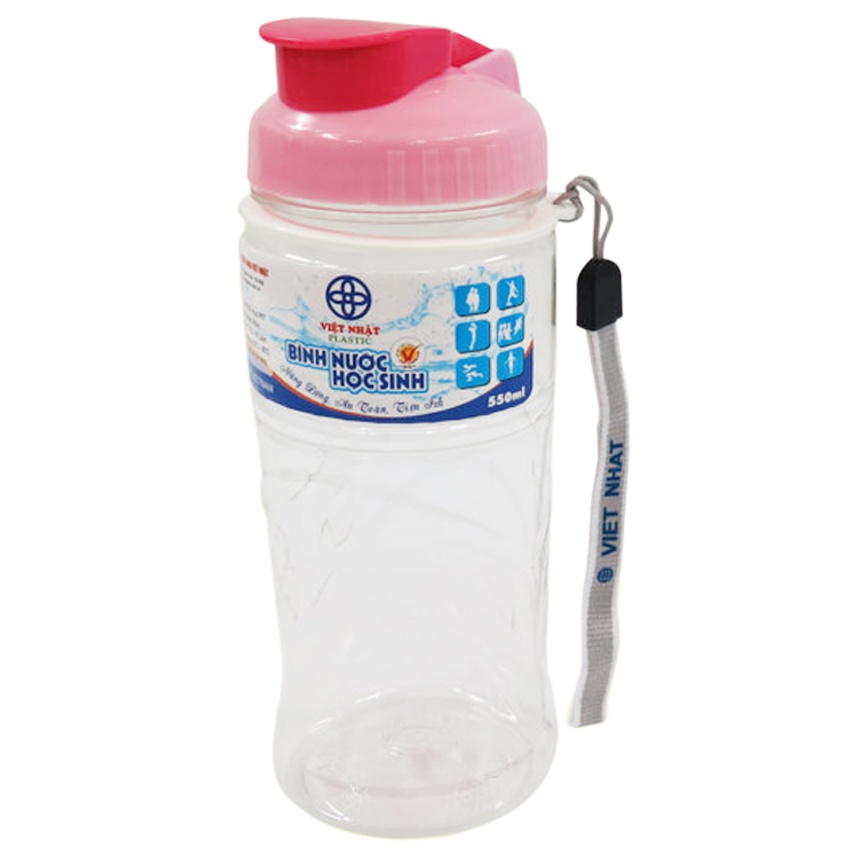 Bình nước học sinh Việt Nhật 550ml,750ml,900ml - Bình nước thể thao có quai dù treo rất tiện lợi