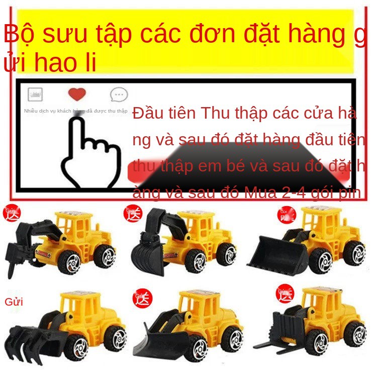 [miễn phí 6 xe công trình] Máy xúc điều khiển từ xa sạc cho trẻ em đồ chơi ô tô cậu bé