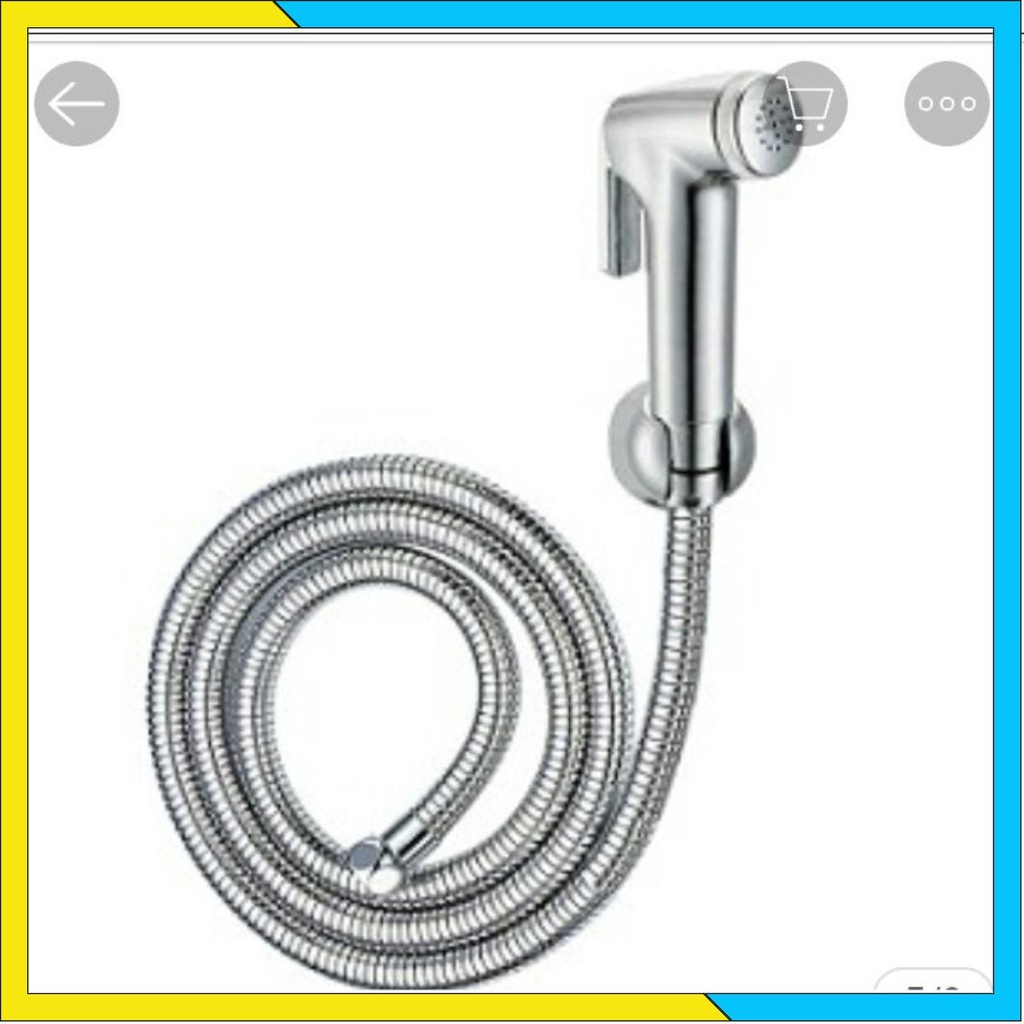 Bộ vòi xịt vệ sinh nhựa ABS mạ Chrome tăng áp (Trắng bạc)