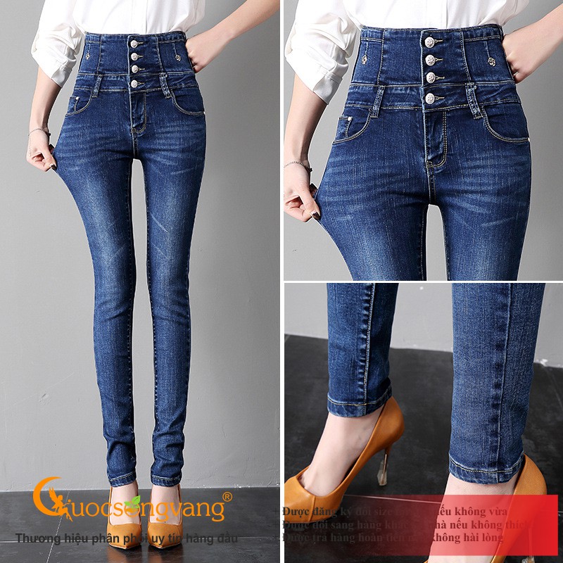 Quần jean nữ lưng cao quần skinny nữ co giãn GLQ124 Cuocsongvang