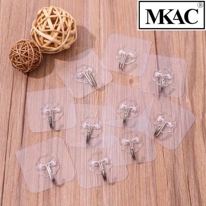 Móc dán tường siêu dính trong suốt ( bộ 10 móc dán ) - MKAC