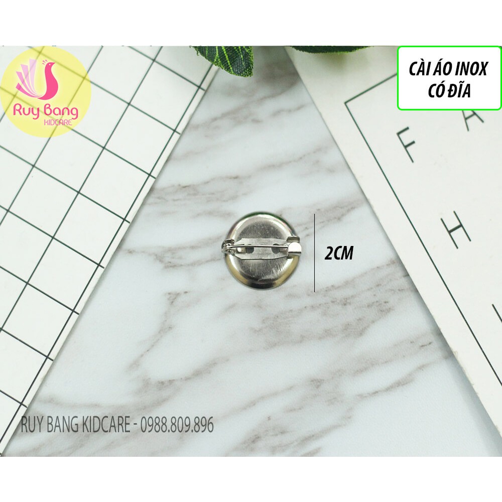 [Mã SKAMLTSM9 giảm 10% đơn 99K] Cài áo inox có đĩa, đế cài hoa các cỡ