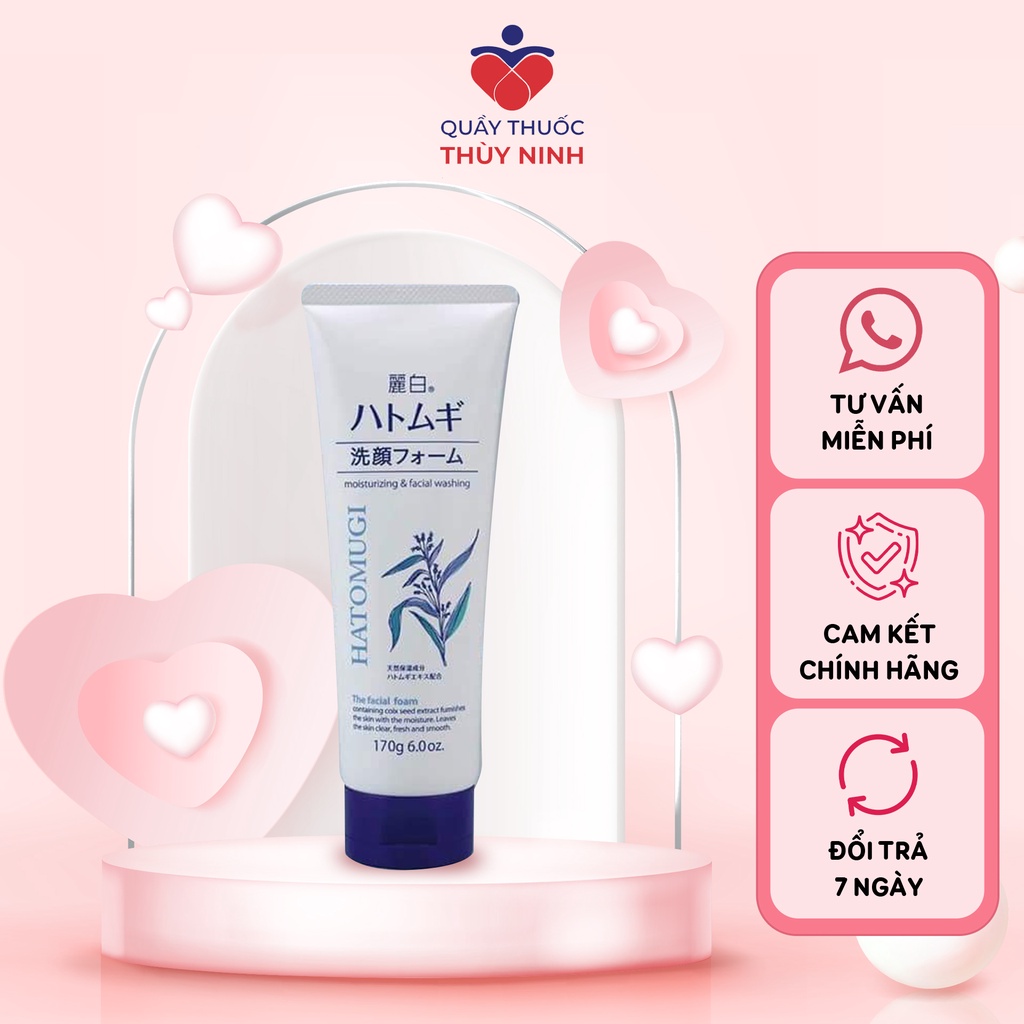 Sữa Rửa Mặt  Ý Dĩ Hatomugi Nhật Bản Dưỡng Ẩm, Trắng Da 130g
