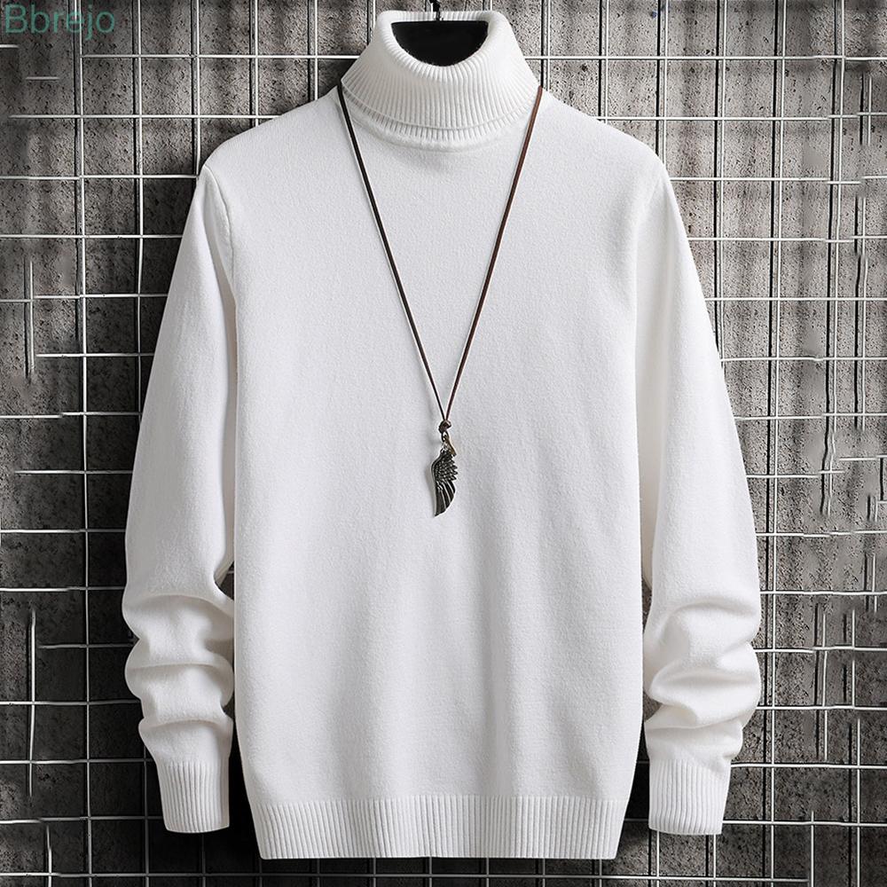 Sweater Long Sleeve Mens Winter Blouse Knitted Turtleneck Pullover Sweater Jumper Knitwear Casual Cable Knitted