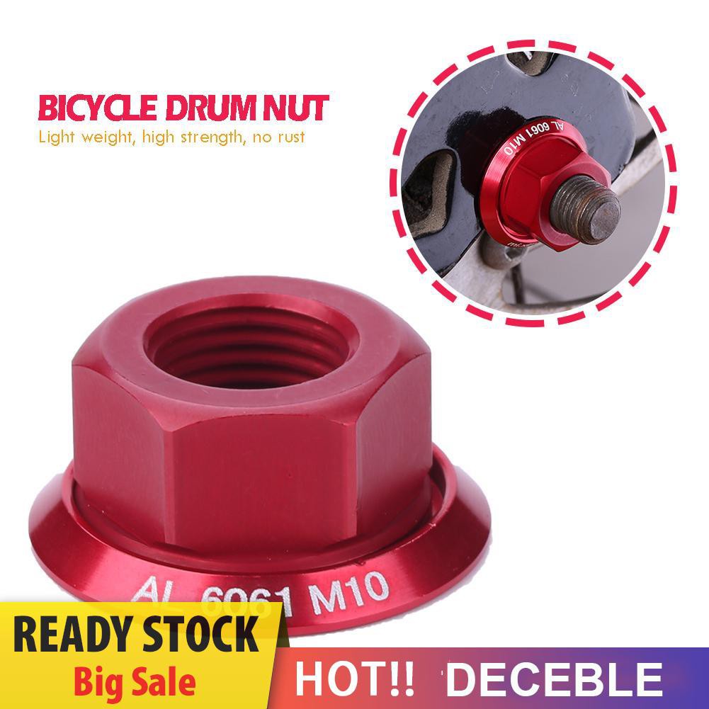 Deceble 1pc Bicycle Drum Hub Nuts M10 Fixed Gear MTB Road Folding Bike Screw Bolt