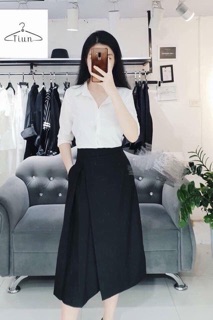 Chân váy maxi tà chéo cho nữ