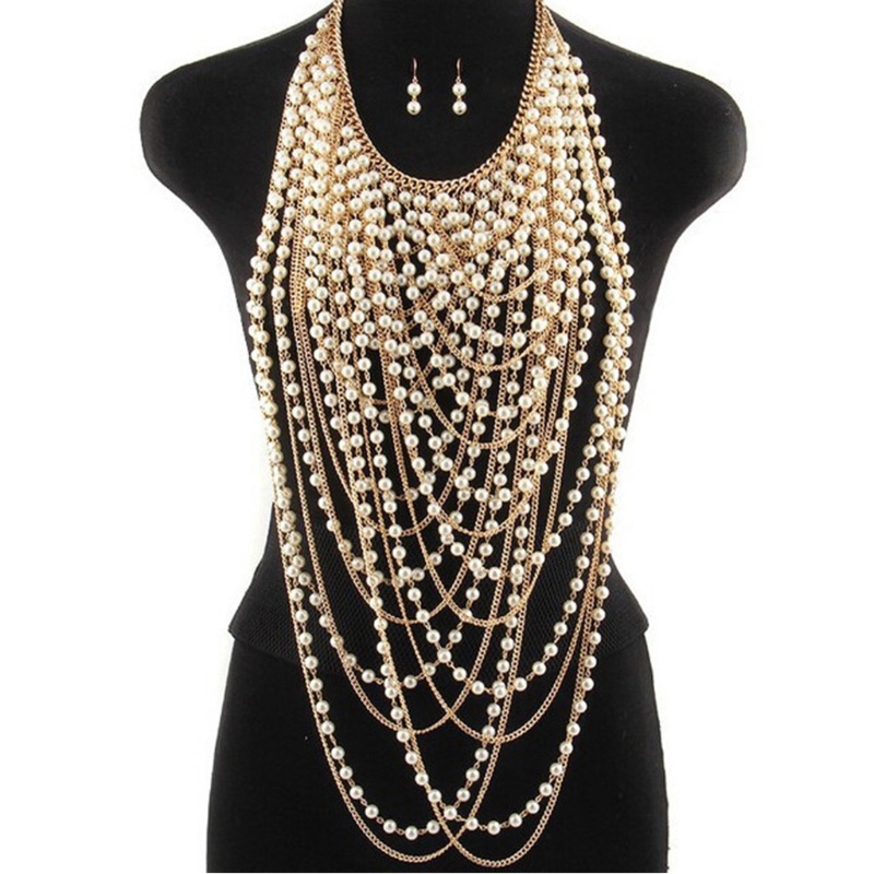 Vòng Cổ Đính Hạt Không Độc Hại Bằng Hợp Kim Cho Nữ