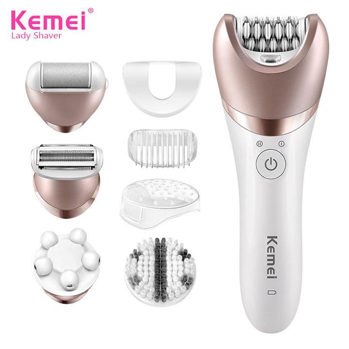 Máy tẩy lông,massage 5in1 kemei 8001 cao cấp - Hàng Nhập Khẩu