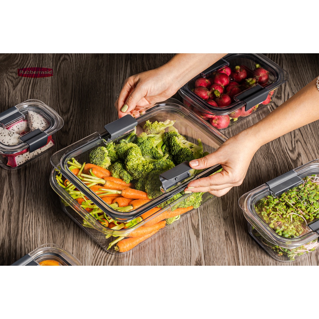 Bộ 5 hộp nhựa cao cấp Tritan Brillance nắp gài Rubbermaid USA