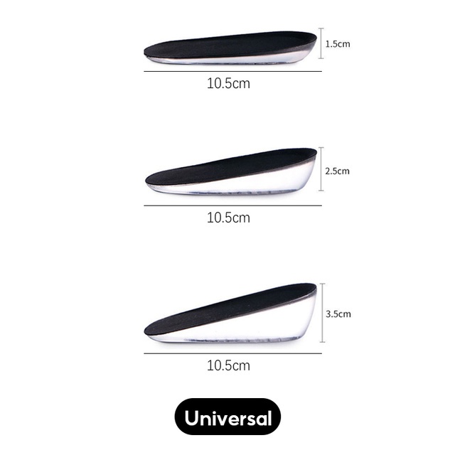 Miếng lót giày mềm mại hỗ trợ tăng chiều cao với mức 1.5/2.5/3.5cm tùy chọn thoải mái cho cả nam và nữ