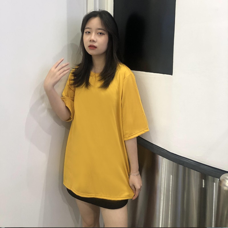 Áo thun trơn tay lỡ nam nữ streetwear basic phông unisex form rộng oversize nhiều màu TS024