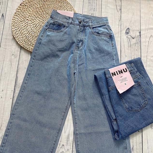 Quần Jeans Mentor Culotes - quần jean ống rộng lưng cao chất jean mềm điểm nhấn lai quần cắt tua ⚡ . ❕