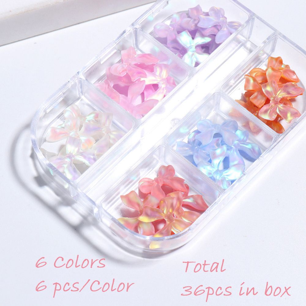Phụ Kiện Dây Ruy Băng Trang Trí Móng Tay Bằng Nhựa Acrylic Hình Cánh Bướm