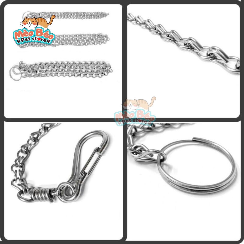 Dây xích inox kèm vòng cổ cho chó mèo