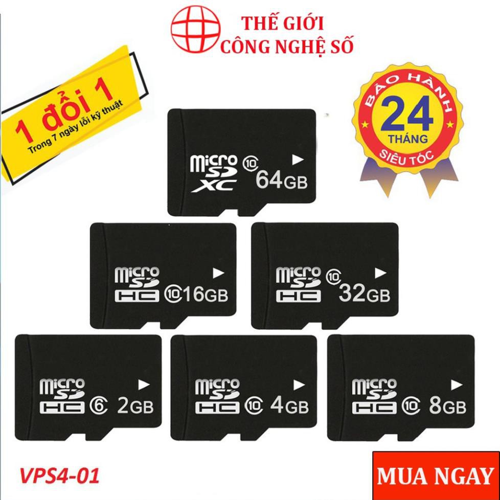 Thẻ nhớ Micro SD 32G/64G/16G/128G/8G/4G/2G - tốc độ cao chuyện dụng cho Camera, Smartphone, loa đài, BH 2 năm 1 đổi 1