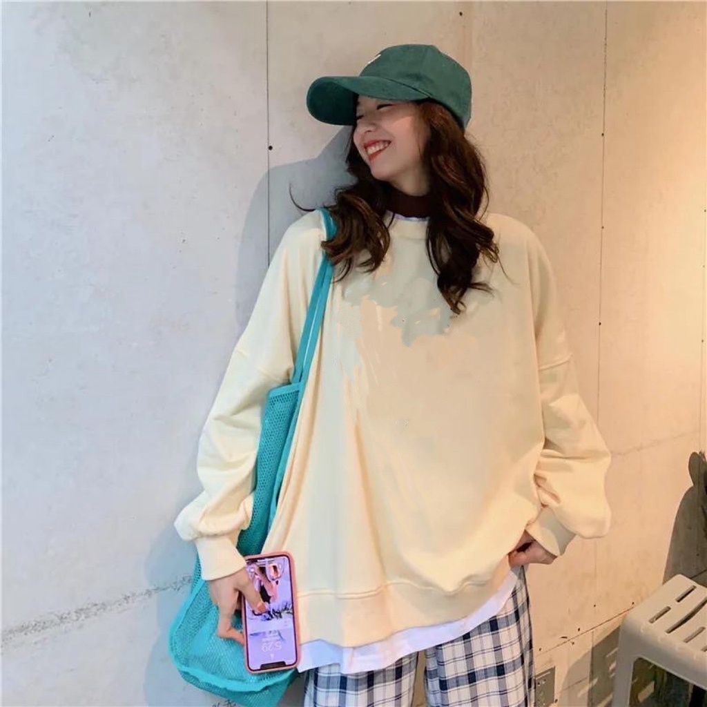 Áo Sweater Form Rộng Unisex Tay Bồng Nam Nữ Mặc Được Chất Nỉ Hàng Xuất Dày Đẹp | BigBuy360 - bigbuy360.vn