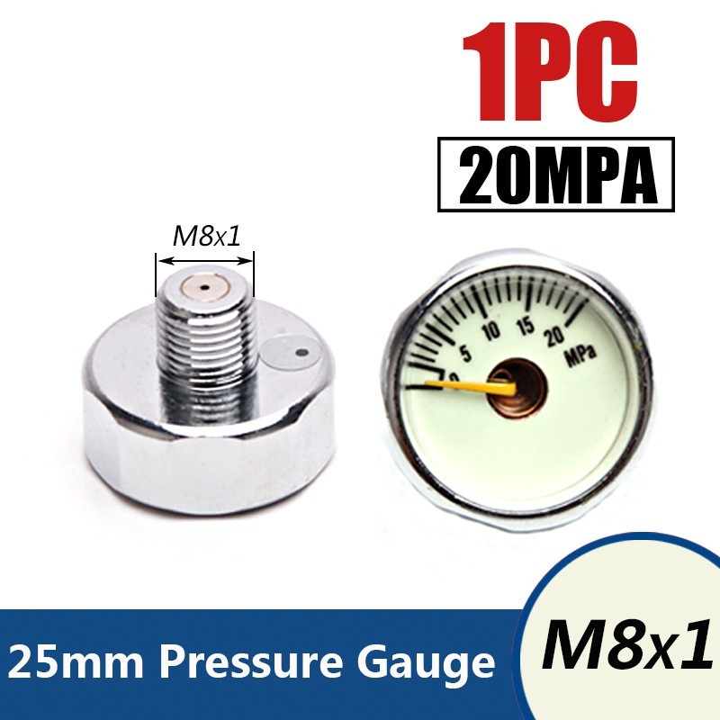 1 Đồng Hồ Đo Áp Suất Không Khí 25mm 5Mpa 10Mpa 20Mpa 30Mpa 35Mpa 40Mpa 1 Inch M8x1