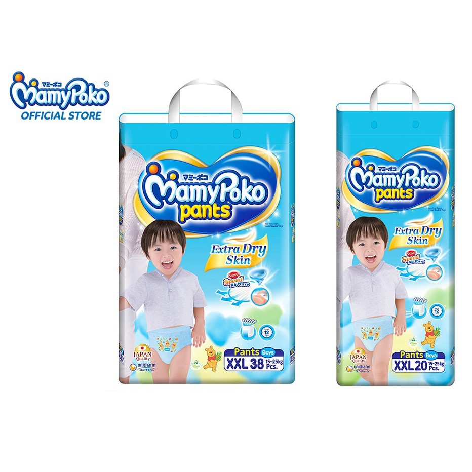 [Toàn quốc_MKBMMMPK99 giảm 30K][Tặng 1 tã quần MamyPoko XXL20] Tã quần MamyPoko XXL38 Bé Trai