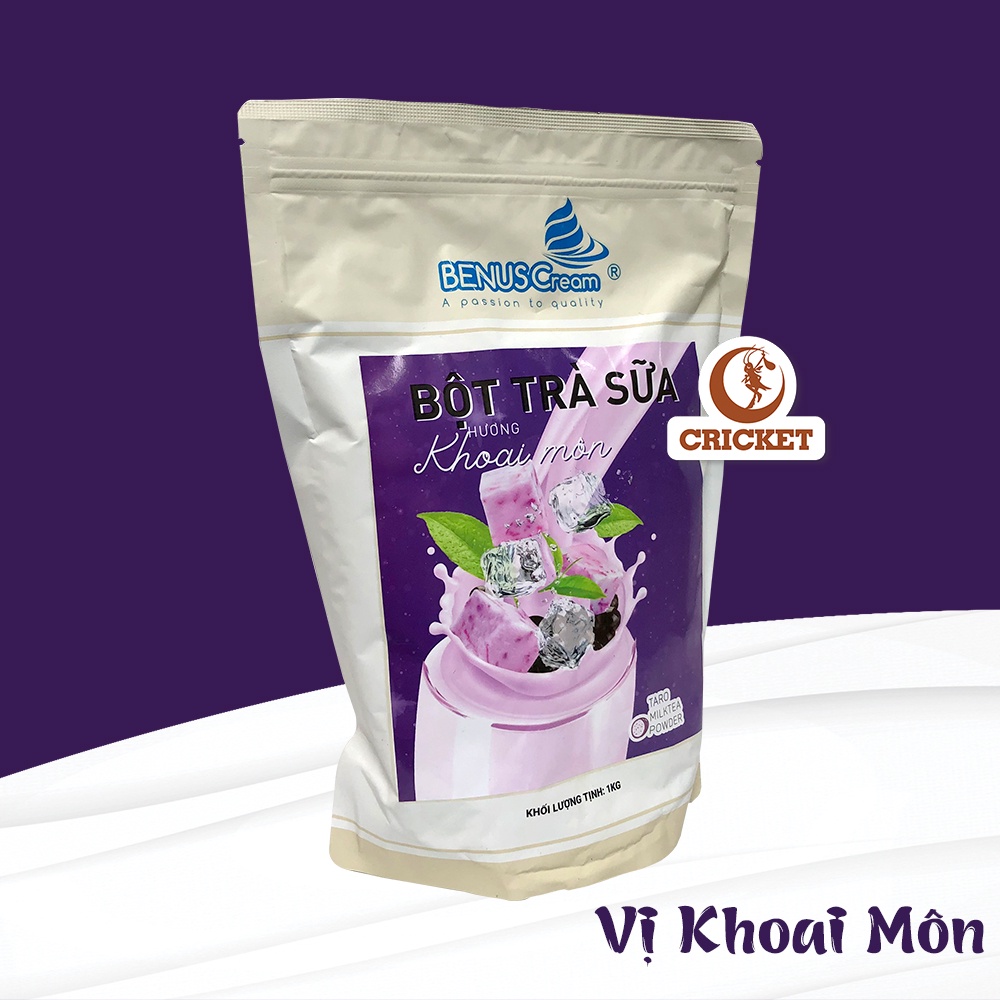 Bột Trà Sữa Khoai Môn BENUSCream Túi 1kg, bột trà sữa pha sẵn thơm ngon tiện lợi - Nguyên Liệu Trà Sữa CRICKET