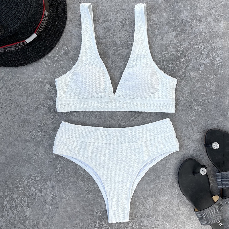 Bộ Đồ Bơi Bikini Co Giãn Màu Sắc Đỏ Trơn Quyến Rũ Cho Nữ