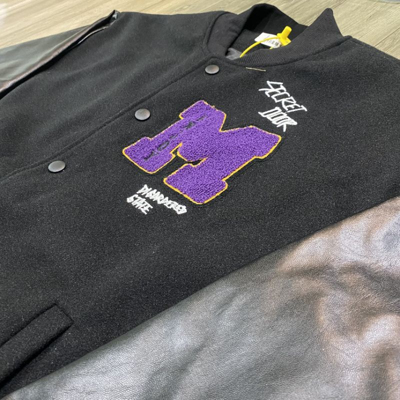 Áo khoác bóng chày thêu chữ M