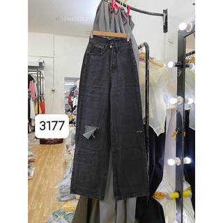 Baggy jeans ống suông rách pt