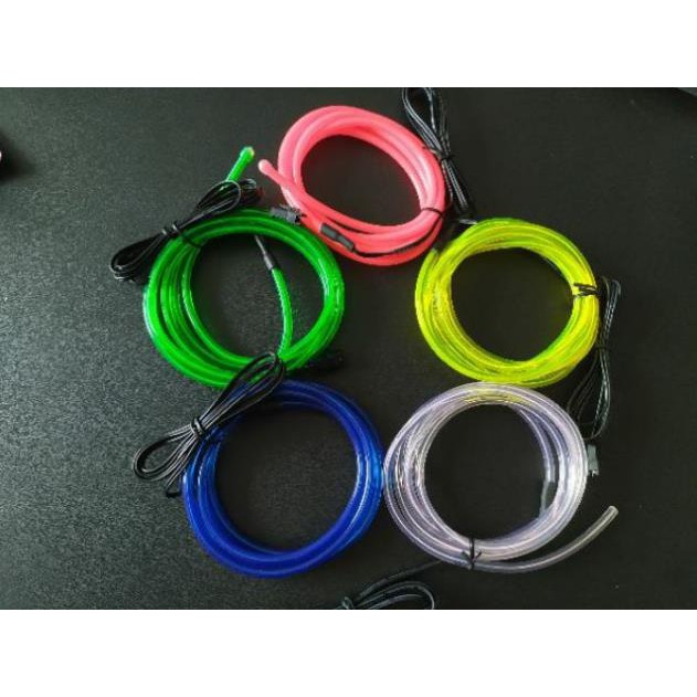[Nowship 0đ] Bộ 4 dây LED dẻo 5mm - Dây EL Wire trang trí trang quần áo nhảy đèn LED