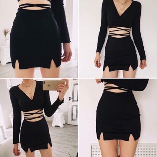 (Big size)Chân váy xẻ trước sexy