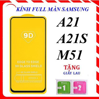 KÍNH CƯỜNG LỰC FULL MÀN 9D SAMSUNG A21/A21S/M51