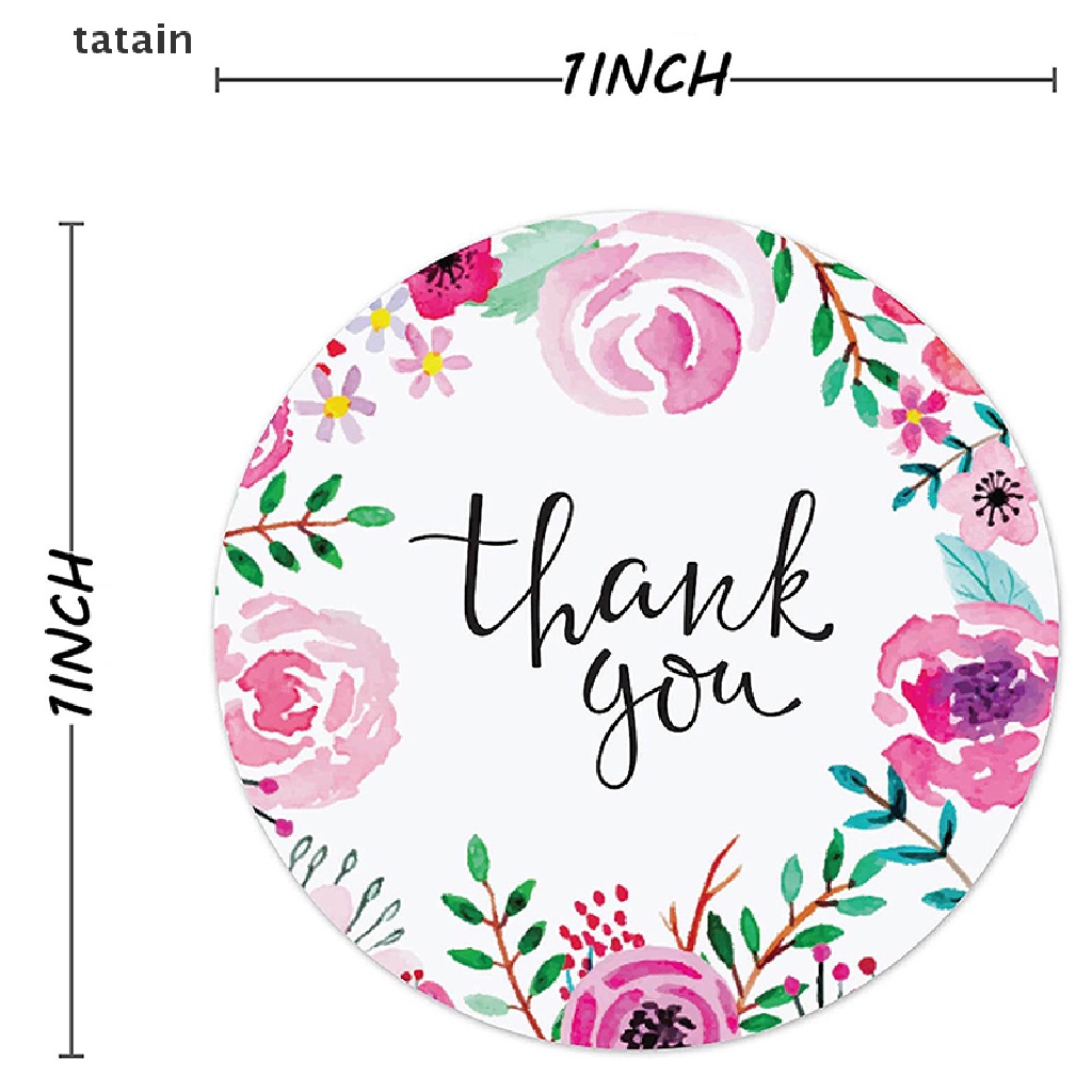 [TAT] 500 Labels/roll Thank You Sticker seal labes flower Stationery sticker CVX