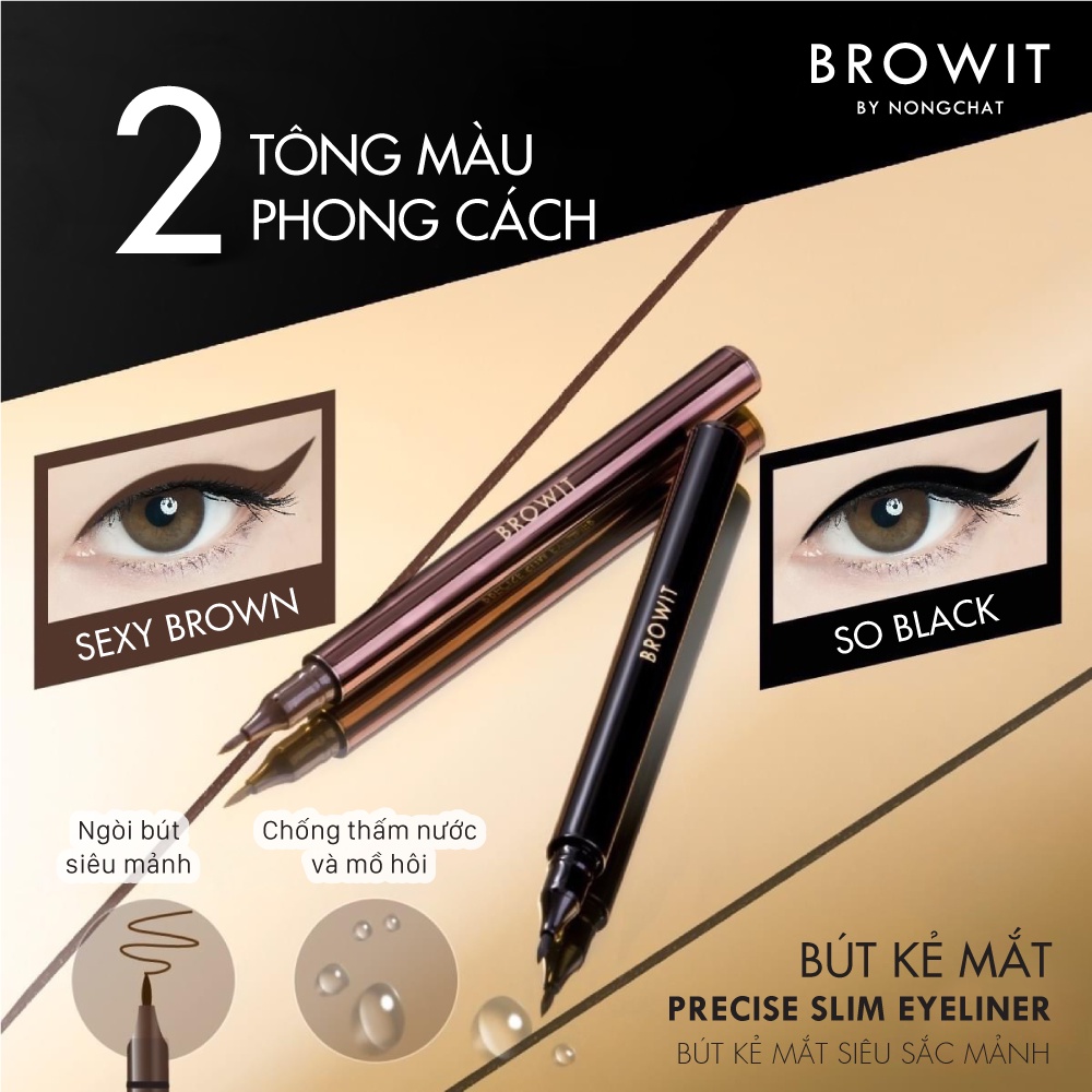 Bút kẻ mắt Browit Precise Slim Eyeliner #So Black 0.6ml