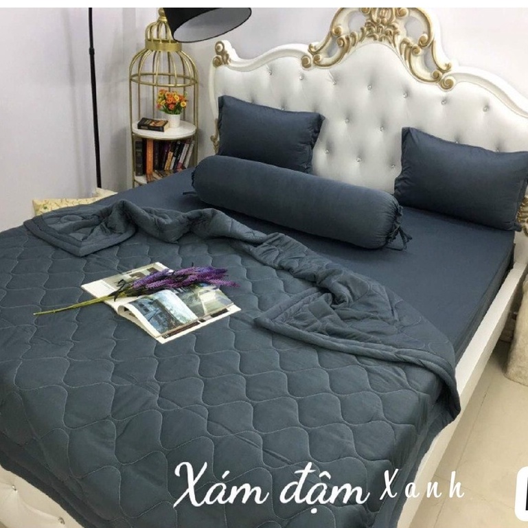TRỌN BỘ CHĂN GA GỐI THUN HÀN QUỐC MÁT LẠNH MÀU TRƠN ĐƠN GIẢN