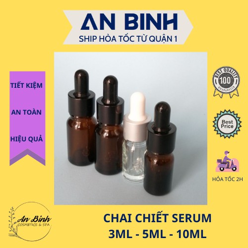 (Q1 - Hcm) Chai Chiết Serum Thủy Tinh | Chai Chiết Mực Thủy Tinh - Loại Dày Tốt