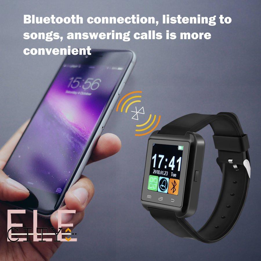 Ele】⚡⚡Đồng hồ thông minh Smart Watch U8 (đen) giá rẻ kết nối nối thông minh với điện thoại