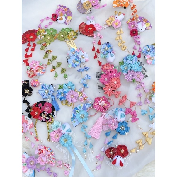 Hana Kanzashi - kẹp phong cách Nhật Bản -chụp hình yukata kimono
