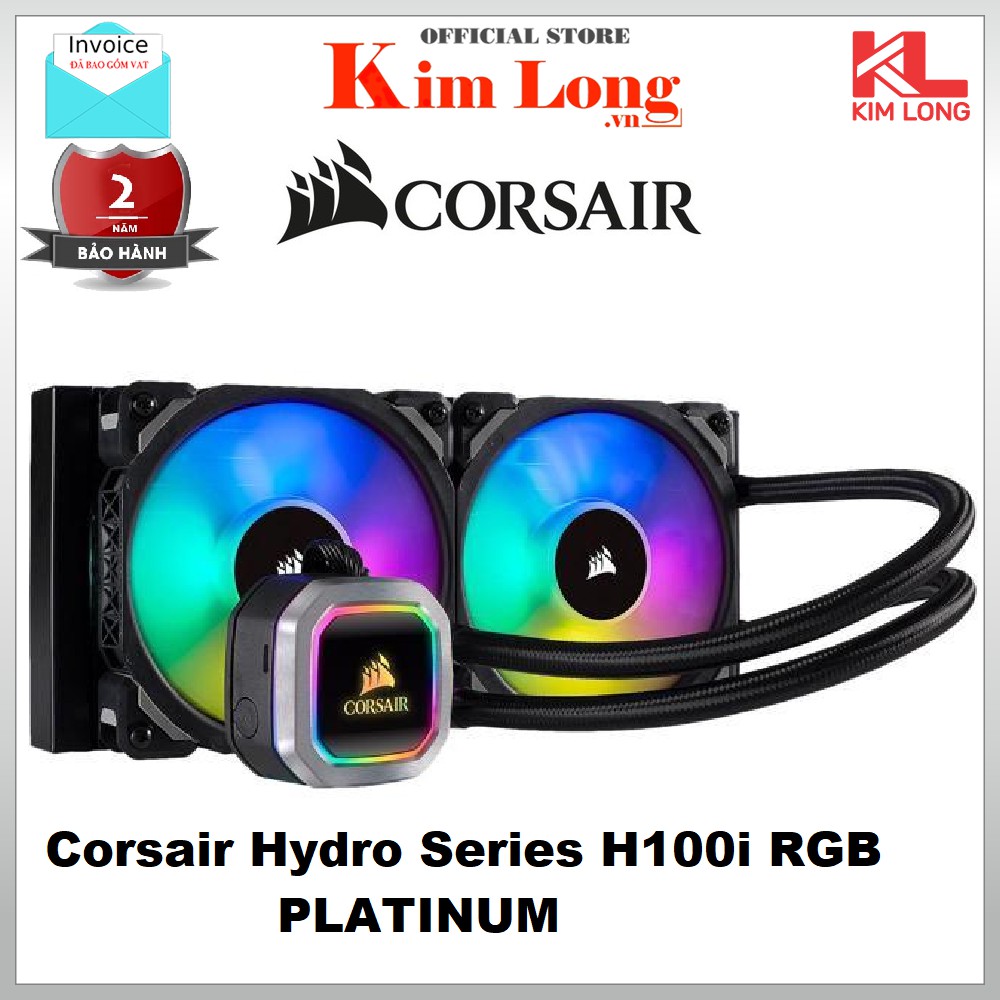 Corsair Hydro Series H100i RGB PLATINUM Tản nhiệt nước - Bảo hành 2 năm chính hãng