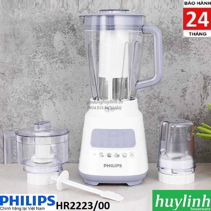 [Mã 33ELSALE hoàn 7% đơn 300K] Máy xay sinh tố Philips HR2223 - 3 cối - 700W - Hàng chính hãng