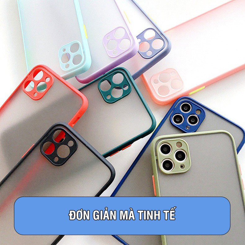 Ốp Lưng Iphone Lưng Nhám Mờ Bảo Vệ Camera Viền Nổi Màu Macron  11promax/12/13/12promax/13promax