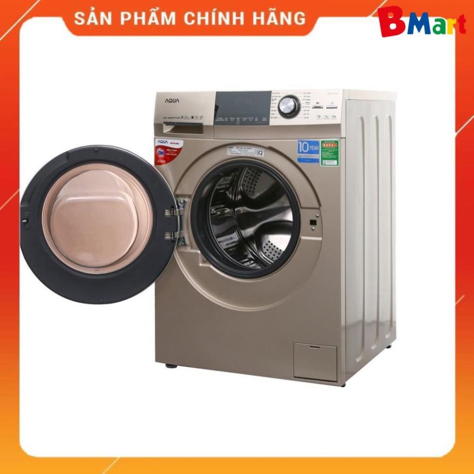 [ FREE SHIP KHU VỰC HÀ NỘI ] Máy giặt Aqua cửa ngang 10 kg màu vàng kim AQD-DD1000A.N  - BM