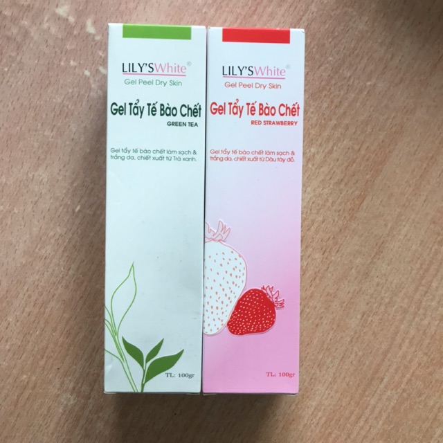 LiLy's White Gel Tẩy tế bào chết chiết xuất Trà xanh/Dâu tây - LanChiNail