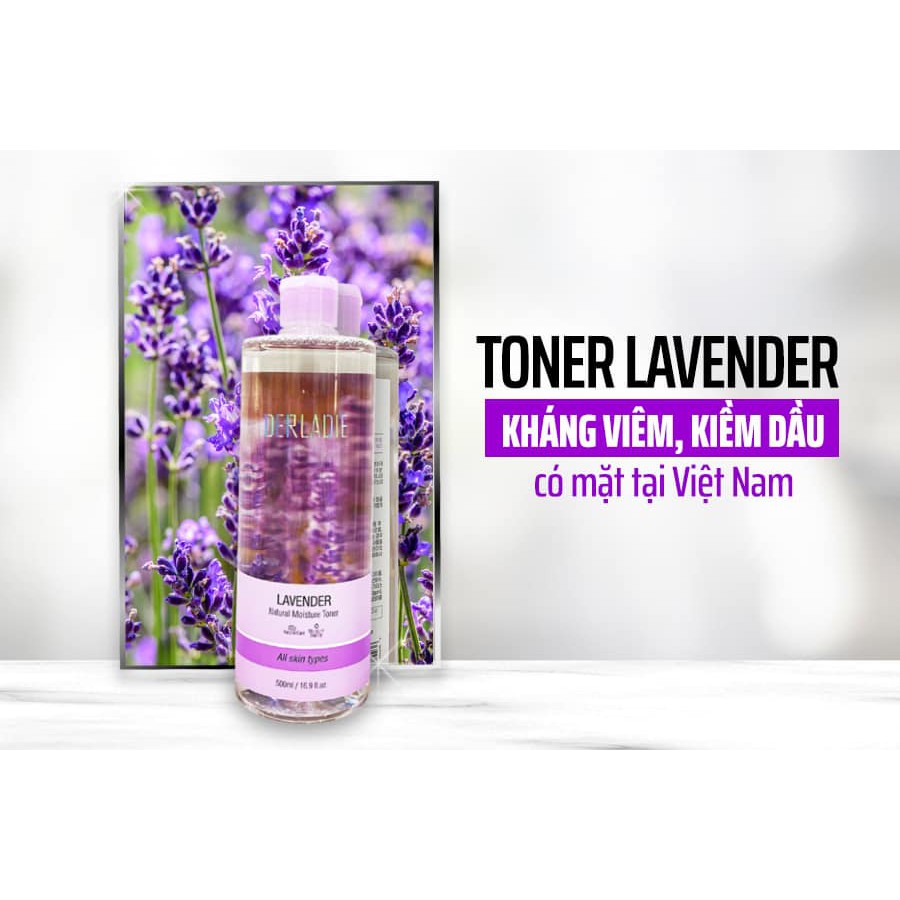 Nước Cân Bằng Da Ngăn Ngừa Viêm, Kiềm Dầu Derladie Natural Moisture Toner Lavender 500ml | BigBuy360 - bigbuy360.vn
