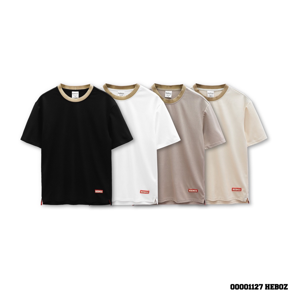 Áo thun Heboz viền line 4M, chất vải waffle, co dãn thoải mái, thoáng mát, form slim - 00001127