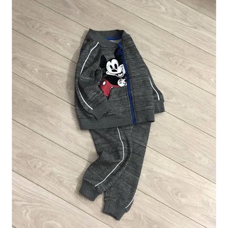 Bộ nỉ Mickey ghi sẫm kéo khóa - linhnahouse
