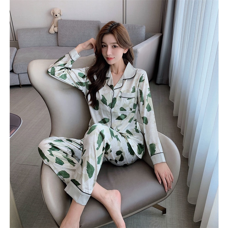 Bộ đồ ngủ tay dài plus size M-5XL cho nữ