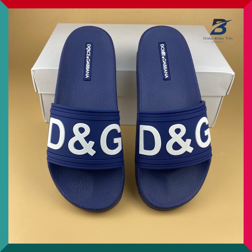 Dép Nam D&G - dép nam quai ngang chữ nổi đế cao su