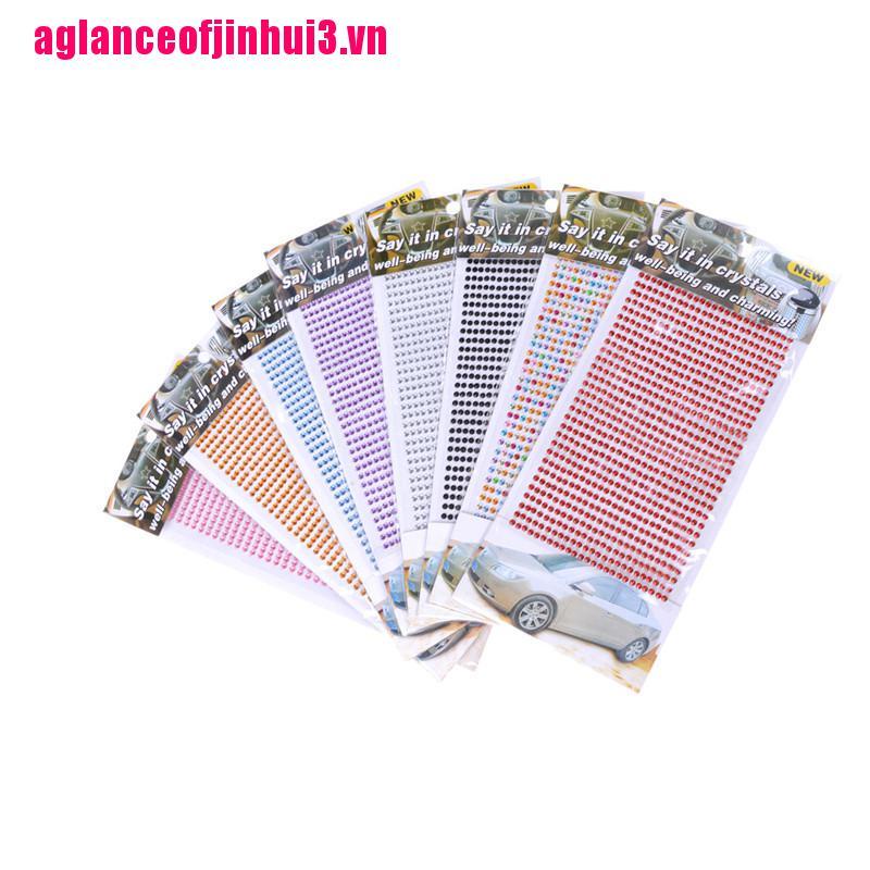 Set 70 Hạt Đá Pha Lê 3mm Tự Dán Trang Trí Xe Hơi / Điện Thoại / Pc / Xe Hơi